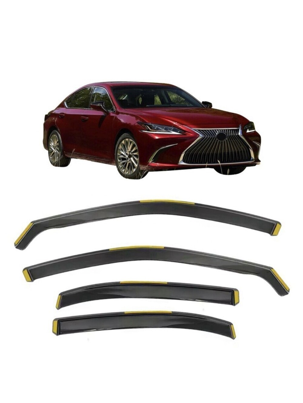 2019-2025 Lexus ES250 ES300h ES350 In Channel Window Visors Black 4PCS